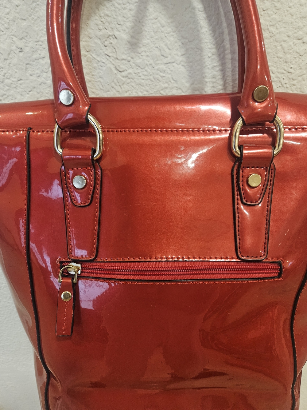 New Michael Kors Red Patent Leather Satchel - Picture 3 of 16